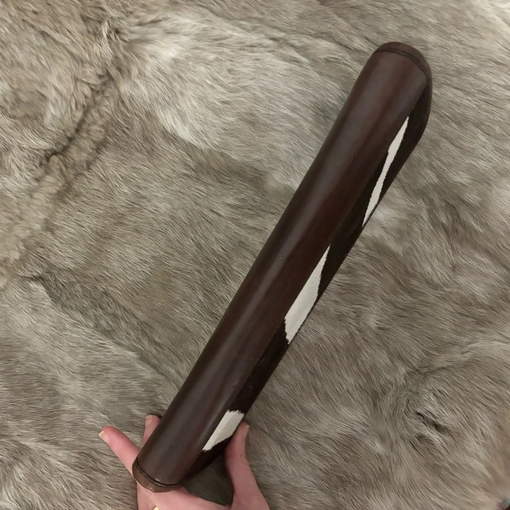 Authentic YSL Calf Hair Brown Leather Clutch Bag Yves Saint Laurent - Picture 3 of 15